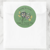 Sint Patricks Aangepaste Naam Groene Schedel Geluk Ronde Sticker (Tas)