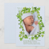 Sint-Patrick's Baby boy Foto geboorteaankondiging Aankondiging (Voorkant / Achterkant)