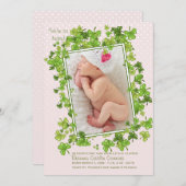 Sint-Patrick's Baby Girl Foto geboorteaankondiging Aankondiging (Voorkant / Achterkant)