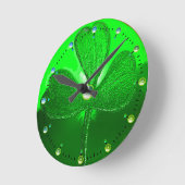SINT PATRICK'S CELTIC HEART, GROEN SHAMROCK RONDE KLOK (Hoek)