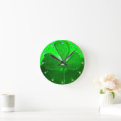 SINT PATRICK'S CELTIC HEART, GROEN SHAMROCK RONDE KLOK (Huis)