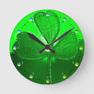 SINT PATRICK'S CELTIC HEART, GROEN SHAMROCK RONDE KLOK