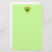 SINT PATRICK'S CELTIC HEART, SHAMROCK BRIEFPAPIER (Voorkant / Achterkant)