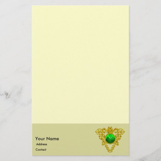 SINT PATRICK'S CELTIC HEART, SHAMROCK Cream Briefpapier (Voorkant)