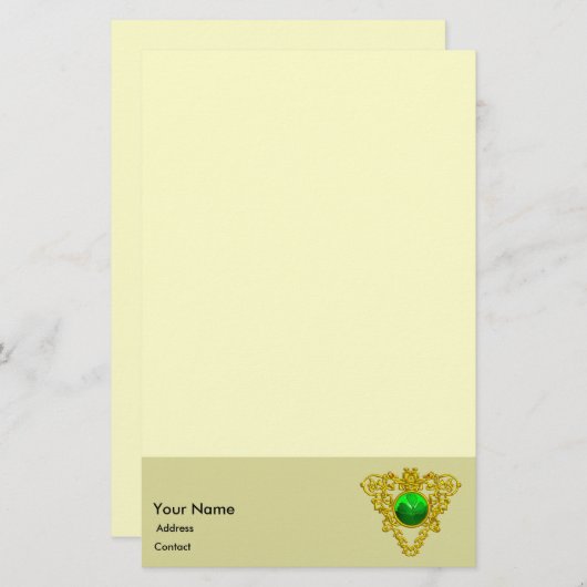 SINT PATRICK'S CELTIC HEART, SHAMROCK Cream Briefpapier (Voorkant / Achterkant)