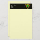 SINT PATRICK'S CELTIC HEART, SHAMROCK Cream Briefpapier (Voorkant / Achterkant)