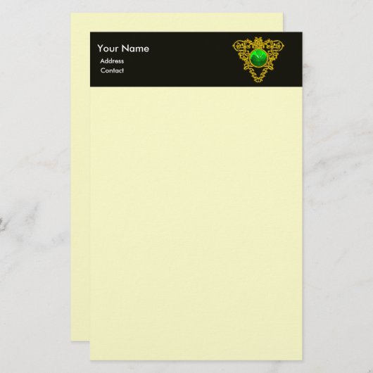 SINT PATRICK'S CELTIC HEART, SHAMROCK Cream Briefpapier (Voorkant / Achterkant)