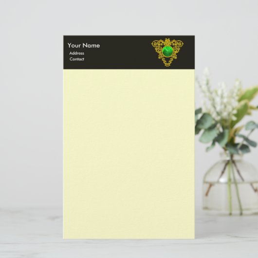 SINT PATRICK'S CELTIC HEART, SHAMROCK Cream Briefpapier (Staand voorkant)