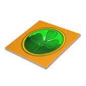 SINT PATRICK'S CELTIC HEART, SHAMROCK, oranje Tegeltje (Zijkant)