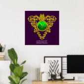 SINT PATRICK'S CELTIC HEART, SHAMROCK, paars Poster (Thuiskantoor)