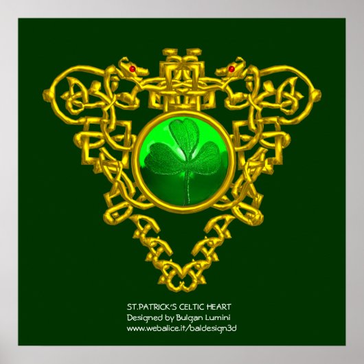 SINT PATRICK'S CELTIC HEART, SHAMROCK POSTER (Voorkant)