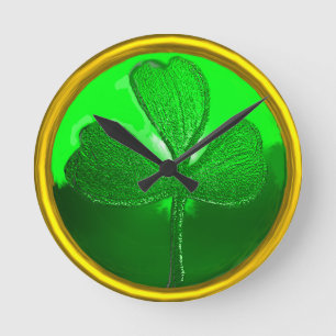 SINT PATRICK'S CELTIC HEART, SHAMROCK RONDE KLOK