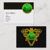 SINT PATRICK'S CELTIC HEART, SHAMROCK, zwart wit Visitekaartje (Voorkant / Achterkant)