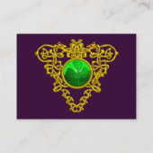 SINT PATRICK'S CELTIC HEART, SHAMROCK, zwart wit Visitekaartje (Achterkant)