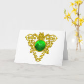 SINT PATRICK'S CELTISCHE HART MET GROENE SHAMROCK KAART (Gele Bloem)