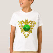 SINT PATRICK'S CELTISCHE HART MET GROENE SHAMROCK T-SHIRT (Voorkant)