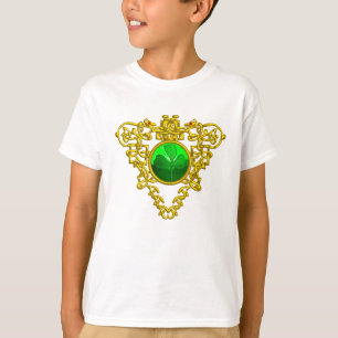 SINT PATRICK'S CELTISCHE HART MET GROENE SHAMROCK T-SHIRT