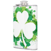 Sint-Patricks Clover Vinyl Wrapped Flask Heupfles (Links)