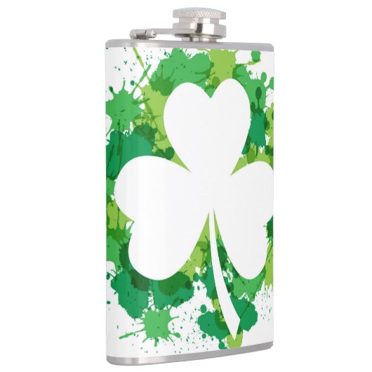 Sint-Patricks Clover Vinyl Wrapped Flask Heupfles (Rechts)
