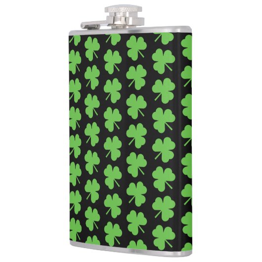 Sint-Patricks Clover Vinyl Wrapped Flask Heupfles (Links)