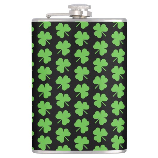 Sint-Patricks Clover Vinyl Wrapped Flask Heupfles (Voorkant)