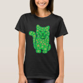 Sint Patrick's dag Cat Silhouette Green Shamrock T-shirt (Voorkant)