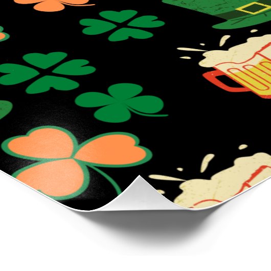 Sint patrick's dag celtic, Iers grappig bier, char Perfect Poster (Hoek)