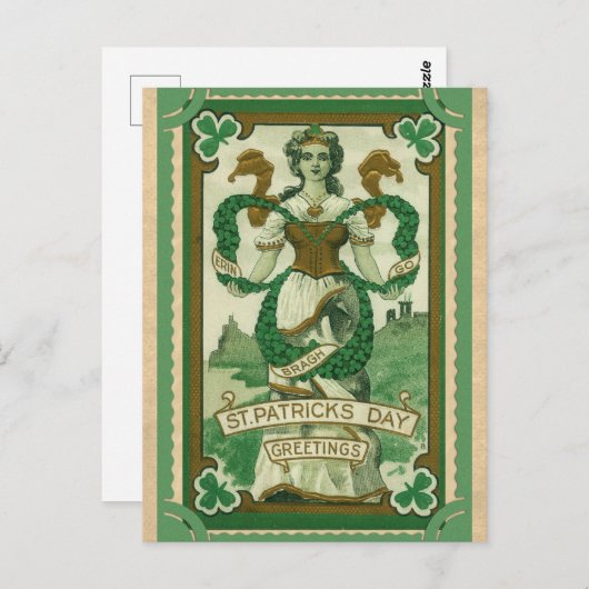  Sint Patricks Dag Greetings Erin Go Bragh Briefkaart (Voorkant / Achterkant)