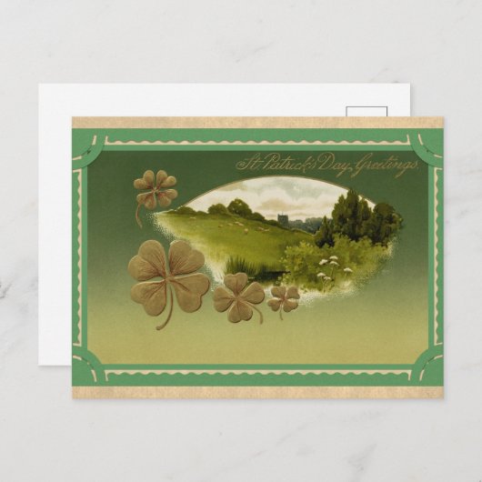  Sint Patricks Dag Greetings Irish Shamrock Briefkaart (Voorkant / Achterkant)