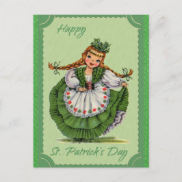  Sint-Patricks Dag Irish Girl Green Briefkaart