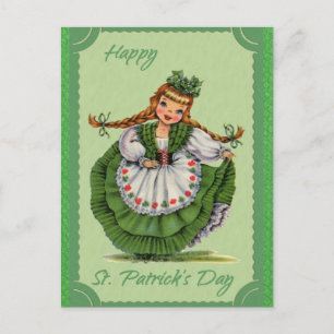  Sint-Patricks Dag Irish Girl Green Briefkaart