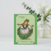  Sint-Patricks Dag Irish Girl Green Briefkaart (Staand voorkant)