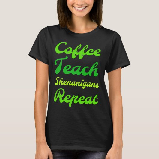 Sint-Patricks-dag koffie-strand Shenanigans T-shirt (Voorkant)
