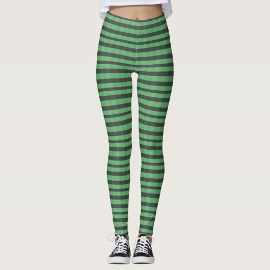 Sint-Patricks-dag met groene horizontale strepen Leggings (Voorkant)