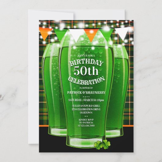 Sint-Patricks Dag Mijlpaal op Birthday Party Kaart (Voorkant)