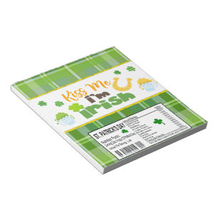 Sint-Patricks-dag Snoep Bar Wrapper Party Favors Notitieblok