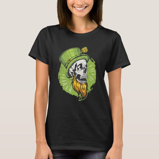 Sint-Patricks Dag Suikerschedel Leprechauns T-shirt (Voorkant)