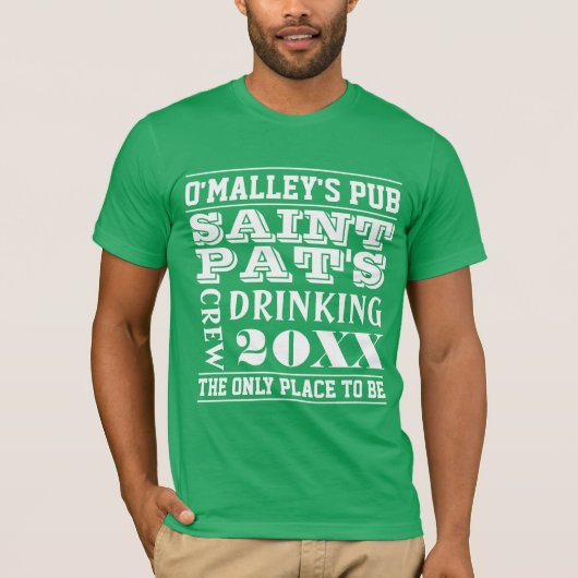 Sint-Patricks dag van het Drink bemanningsteam T-shirt (Voorkant)