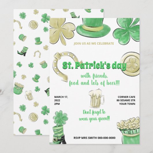Sint-Patrick's dag viering Kaart (Voorkant / Achterkant)
