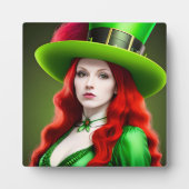 Sint-Patricks-dag vrouw in Green Tophat Fotoplaat (Voorkant)