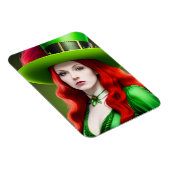 Sint-Patricks-dag vrouw in Green Tophat Magneet (Rechterzijde)