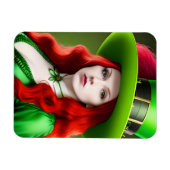 Sint-Patricks-dag vrouw in Green Tophat Magneet (Horizontaal)