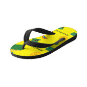 Sint patrick's dagpatroon op geel kinder teenslippers (Schuin)