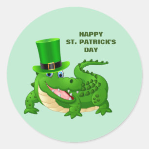 Sint-Patrick's Day Alligator Holiday Ronde Sticker