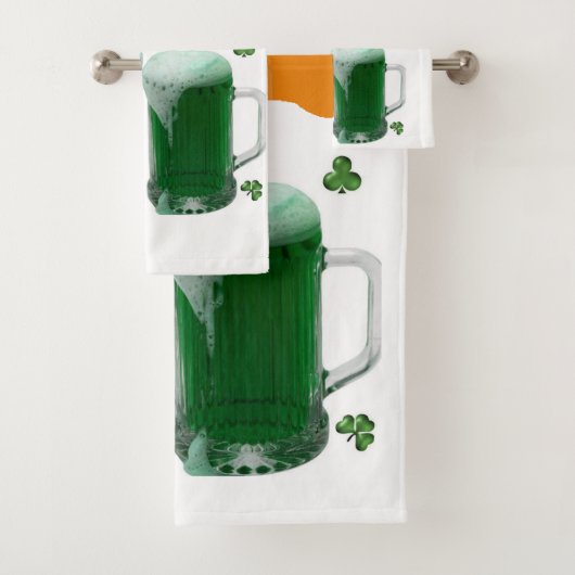 Sint-Patrick's Day Bathroom Towel Set Beer Bad Handdoek (Insitu)