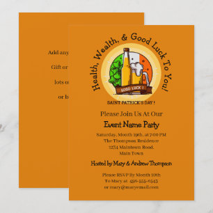 Sint-Patricks Day Beer & Flag geeft berichtpartij  Kaart