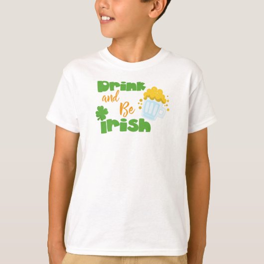Sint Patrick's Day, Bier, Drink en Iers zijn T-shirt (Voorkant)