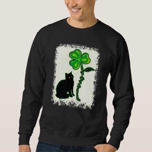 Sint Patricks Day Black Cat My Lucky Charm Bleking Trui (Voorkant)