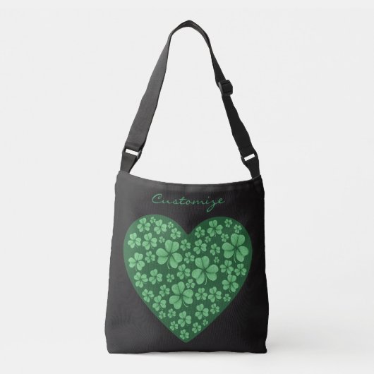 Sint Patrick's Day Black Crossbody Tas (Voorkant)