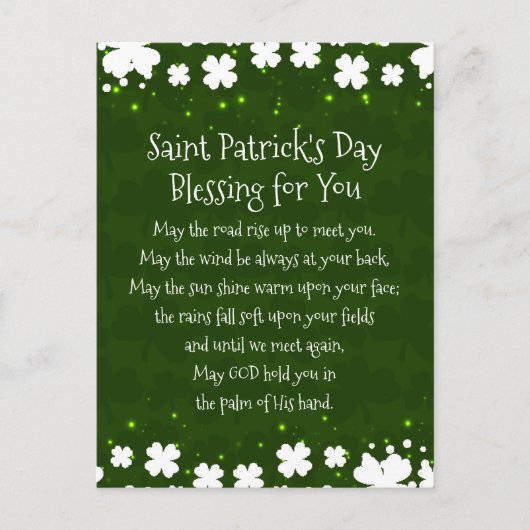 Sint Patrick's Day Blessing May the Road Rise Up Briefkaart (Voorkant)